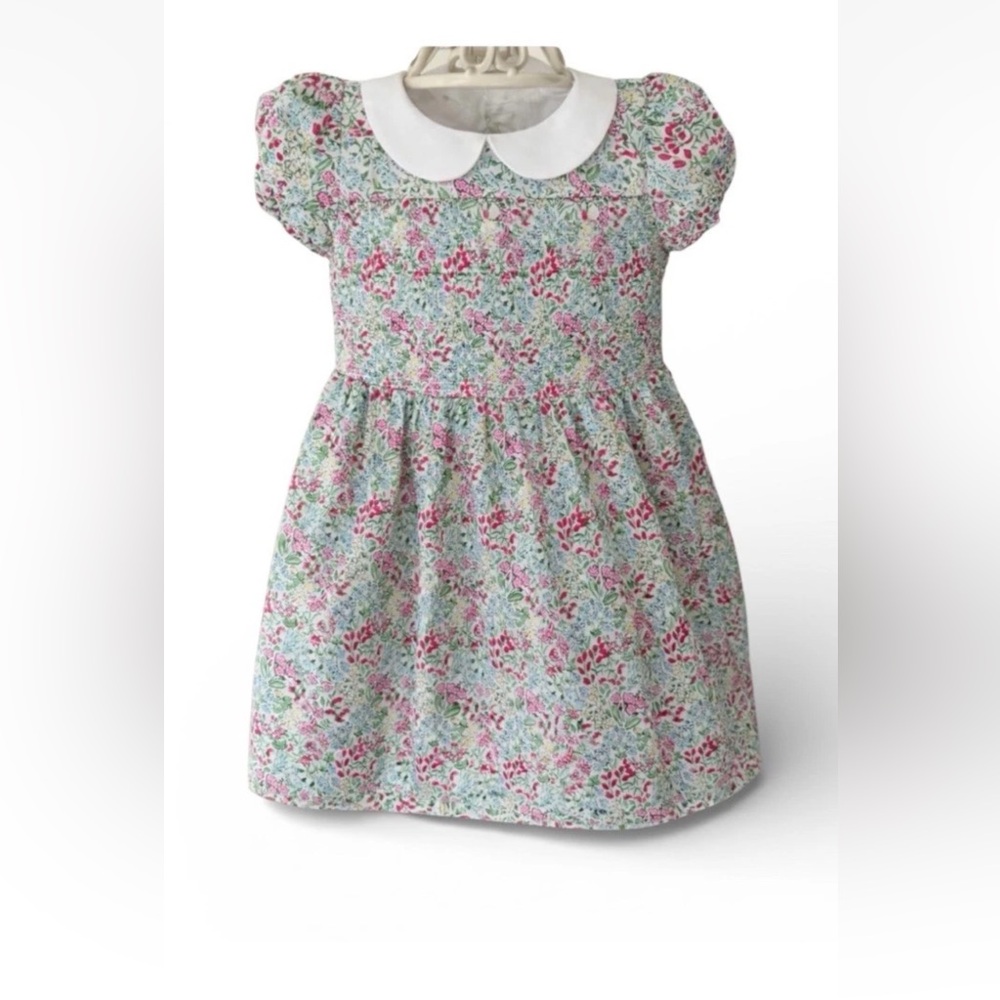 LK NW Janie And Jack Girls Ditsy Print Floral Smocked Dress Sz 2T